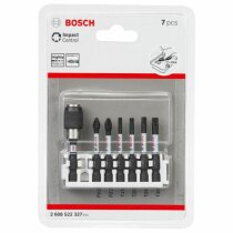 Bosch Professional 7tlg. Schrauber Bit Set (Impact Control, T/PZ/PH Bits - Länge: 25mm, Universalhalter Quick Release, Pick and Click, Zubehör Schlagschrauber Bohrschrauber)