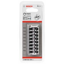 Bosch Professional 8tlg. Schrauber Bit Set Kreuzschlitz (Impact Control, PH2 Bits, Länge 25 mm, Pick and Click)