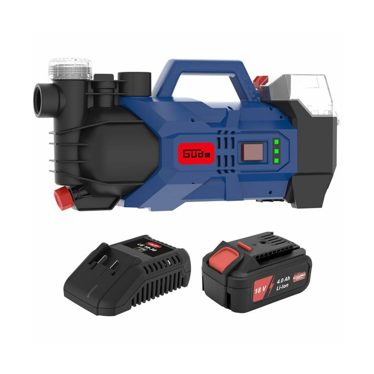 Güde Akku Gartenpumpe GP 180 18 V Wasserpumpe Pumpe mit Akku 4.0 Ah