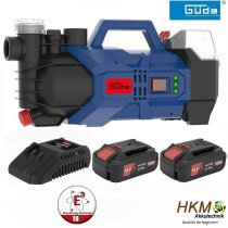 Güde Akku Gartenpumpe GP 18 V Pumpe mit 2 x Akku 4.0...