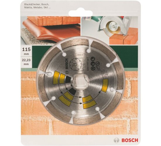 Bosch 2609256400  Diamanttrennscheibe Universal Top Allzweck, 115 mm, 22.23