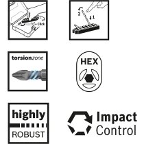 Bosch Professional 8 tlg. Impact Control Fliesenbohrer Set (Fliesen, Porzellan & Keramik, Pick and Click, HEX-9