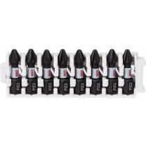 Bosch Professional 8tlg. Schrauber Bit Set Kreuzschlitz (Impact Control, PZ2 Bits, Länge 25 mm, Pick and Click, Zubehör Schlagschrauber Bohrschrauber)