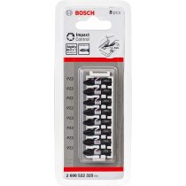 Bosch Professional 8tlg. Schrauber Bit Set Kreuzschlitz (Impact Control, PZ2 Bits, Länge 25 mm, Pick and Click, Zubehör Schlagschrauber Bohrschrauber)