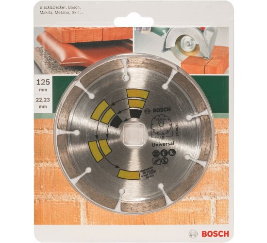 Bosch 2609256401 DIY Diamanttrennscheibe Universal Top Allzweck, 125 mm, 22.23