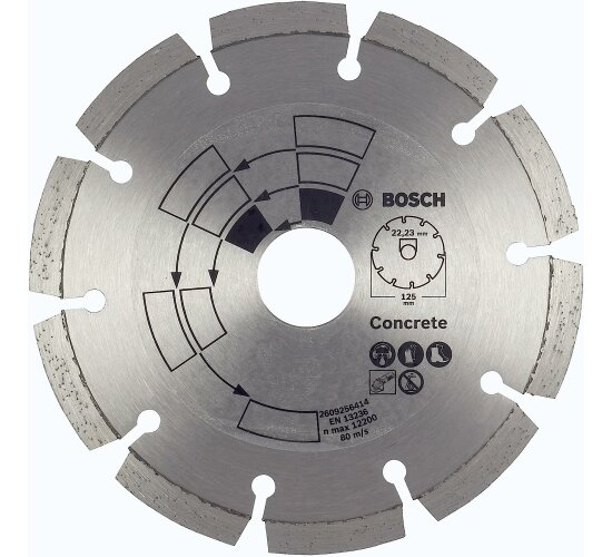 Bosch 2609256414 DIY Diamanttrennscheibe Beton Top Beton/Granit, 125 mm, 22.23