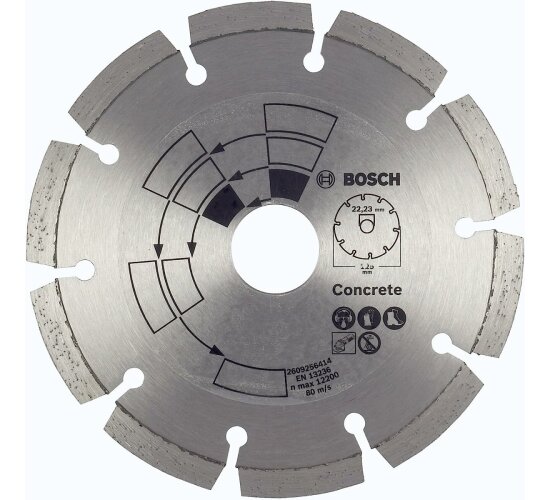 Bosch 2609256413 DIY Diamanttrennscheibe Beton Top Beton/Granit, 115 mm, 22.23