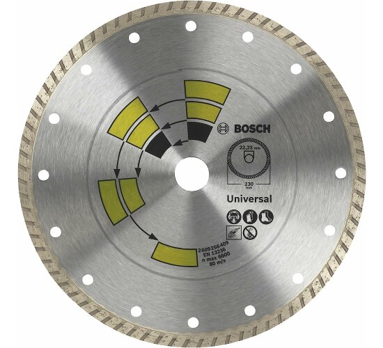 Bosch Diamanttrennscheibe 115 mm Universal Turbo Top Allzweck, 22.23
