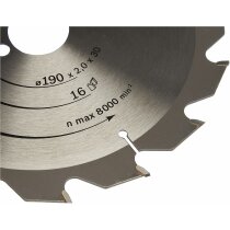 Bosch Professional 1x Kreissägeblatt Optiline für Holz, Ø 190 x 30 x 2,0 mm, 16 Zähne, Zubehör Kreissäge)