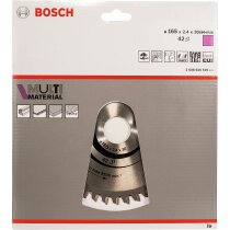 Bosch Professional 1x Kreissägeblatt Multi Material (für Multimaterial, Sägeblatt Ø 165 x 2,4 x 30/20, 42 Zähne,