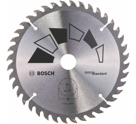 Bosch  Kreissägeblatt Basic 160 x 2.2 x 20/16 Z40 2609256811 Sägeblatt Holz