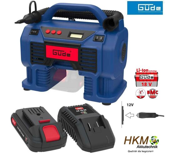 Güde Akku Kompressor K 18-0 (18V oder Zigarettenanzünder, LED-Arbeits