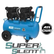 Güde Kompressor Airpower 275/8/50 Silent 2 Doppelkolbenaggregate mit separatem Motor, 50ltr Kessel, 230V, ölfrei