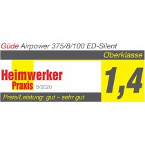 Güde Kompressor Airpower 375/8/100 ED-SILENT Ölfreier - 4-Zylinder Kolbenkompressor, Digitaler Druckschalter