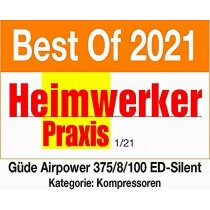 Güde Kompressor Airpower 375/8/100 ED-SILENT Ölfreier - 4-Zylinder Kolbenkompressor, Digitaler Druckschalter