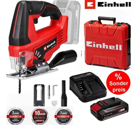 Einhell Akku Pendelhub Stichsäge TC-JS 18V Li , 1x 2,5 Ah Akku, Ladegerät Koffer