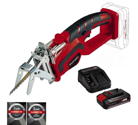 Einhell Akku-Astsäge GE-GS 18 Li – Power X-Change 18 V & Akku 2,5 Ah Ladegerät