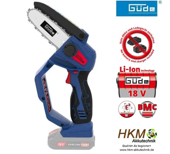 Güde Minikettensäge MK 18-201- 18V ohne Akku, Ladegerät E³ Akkusystem