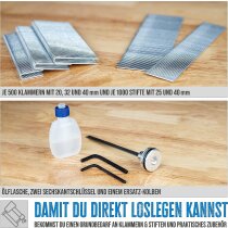 Güde Druckluft-Klammergerät  Nagler Tacker Kombiset inkl. Klammern & Nägel