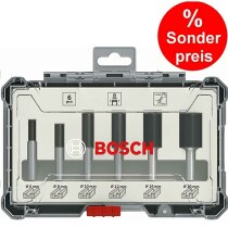 Bosch Professional 6tlg. Nutfräser Set (für Holz, Zubehör Oberfräsen mit 8 mm Schaft)