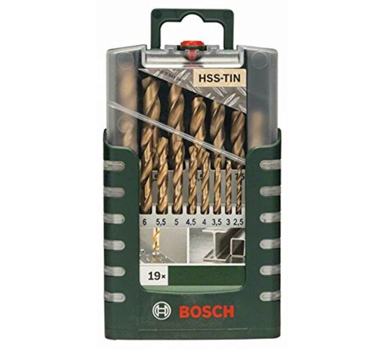 Bosch Metallbohrer-Set HSS-Tin, 19-tlg., 1 - 10 mm, Gripbox