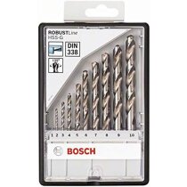 Bosch Metallbohrer-Set Robust Line HSS-G, DIN 135, 135°, 10-teilig, 1 - 10 mm