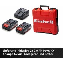 Einhell Akku-Schlagbohrschrauber TE-CD 18/48 Li-i Kit Power X-Change (mit Schlagfunktion, Li-Ion, 18 V, 48 Nm,  Koffer, inkl. 2x 2,0 Ah Akkus und Ladegerät)