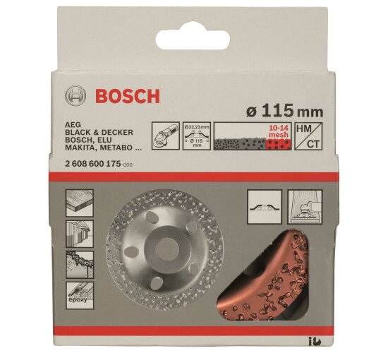 Bosch Professional Hartmetalltopfscheibe 115x22.23mm grob, 1 Stk.