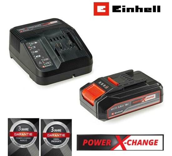 Einhell Starter Kit 2,5 Ah Akku & Ladegerät Power X-Change, 18V
