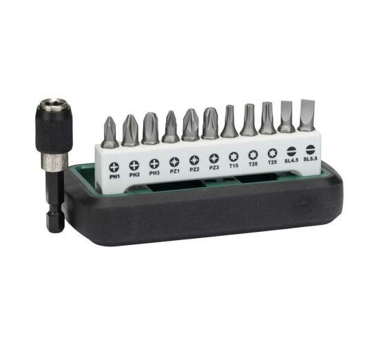 Bosch DIY 12tlg.Kompakt Bitset 3x Torx,6x Kreuzschlitz,2xSchlitz,1 Bithalter