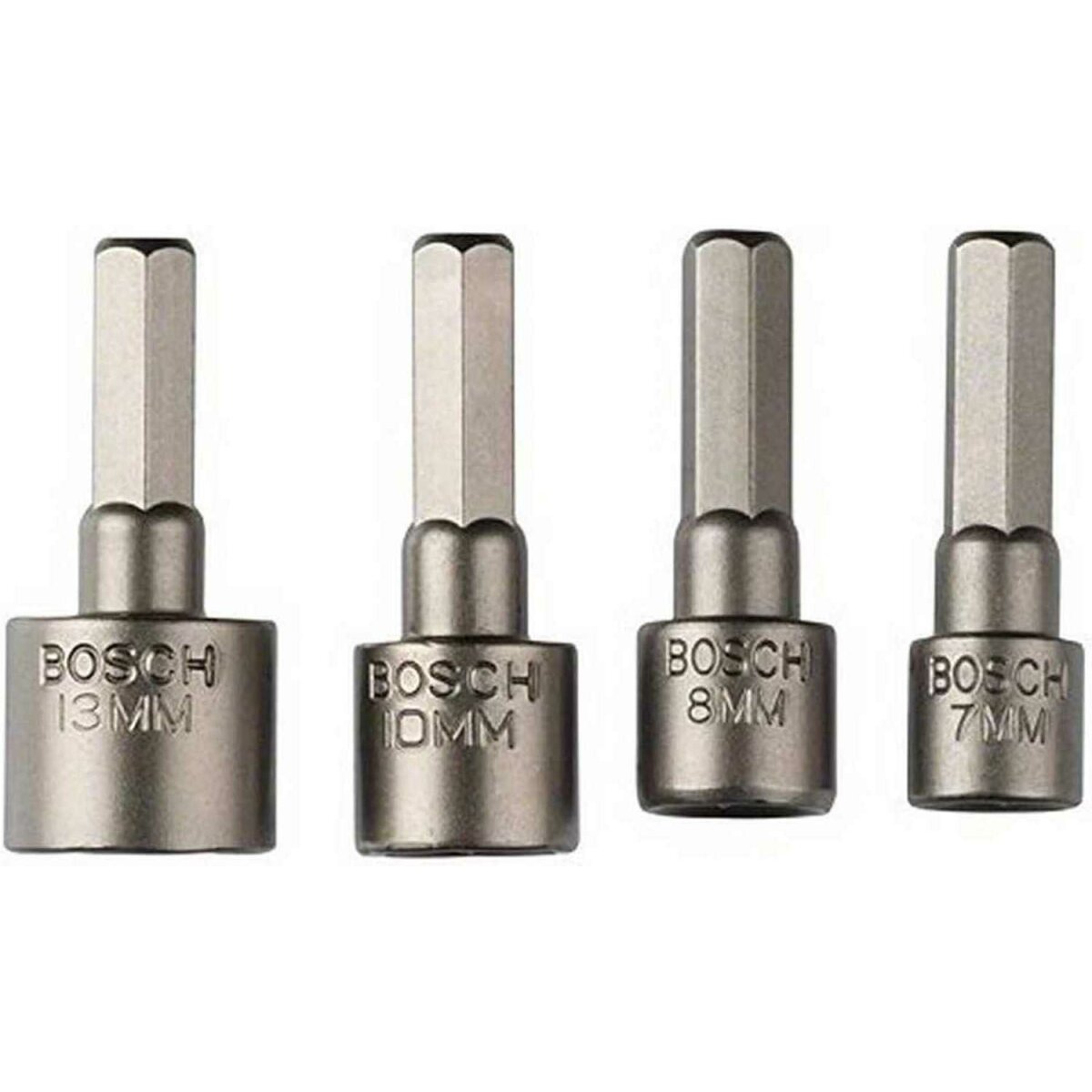 Bohrcraft Steckschlüsseleinsatz Set – 7-teilig, Magnetisch, SW 7-13, 1/4" & 3/8"