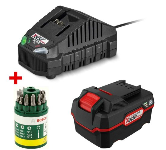 Parkside Akku 20 V   4.0 Ah  PAP 20 + Ladegerät + Bosch Bitset 10 Tlg.