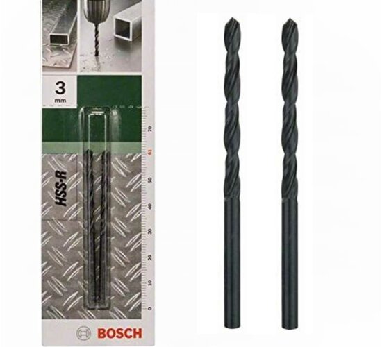 Bosch Metallbohrer HSS-R rollgewalzt (2 Stück, Ø 3 mm)