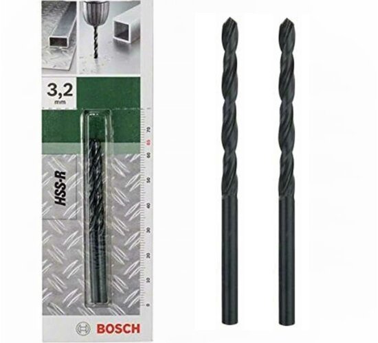 Bosch Metallbohrer HSS-R rollgewalzt (2 Stück, Ø 3,2 mm)