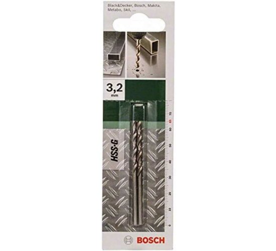 Bosch Metallbohrer HSS-G geschliffen (2 Stück, Ø 3,2 mm)