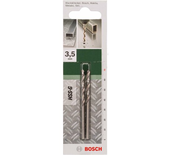 Bosch Metallbohrer HSS-G geschliffen (2 Stück, Ø 3,5 mm)