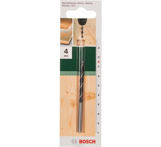 Bosch 1x Holzspiralbohrer für Weichholz, Hartholz, Ø 4 mm, Zubehör Bohrmaschine