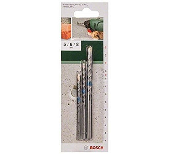 Bosch 3tlg. Betonbohrer-Set HM Bohrer-Ø 5/6/8 mm 2609255416