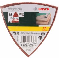 Bosch Schleifblatt 25 Stück, 93 mm, Körnung 60/120/240  für Deltaschleifer , 6 Löcher