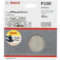 Bosch Professional 5 Stück Schleifblatt M480 P100  Wood and Paint  Ø 125 mm,