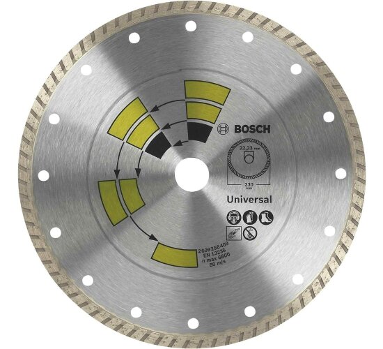 Bosch Diamanttrennscheibe 230 mm Universal Turbo Allzweck, 22.23