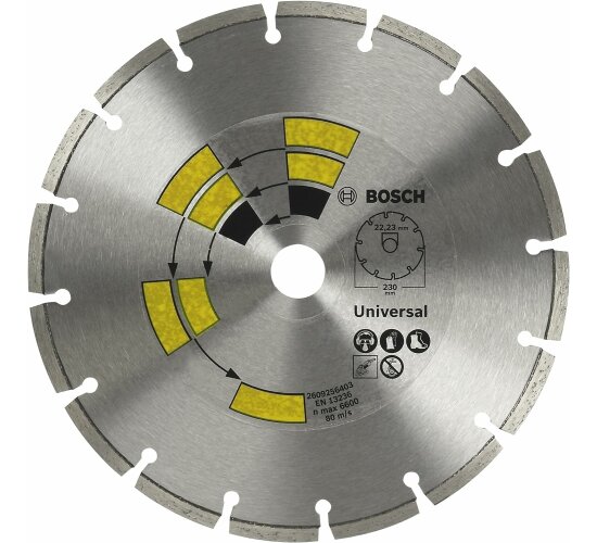 Bosch 2609256403 Diamanttrennscheibe Universal Turbo Top Allzweck, 230 mm, 22.23