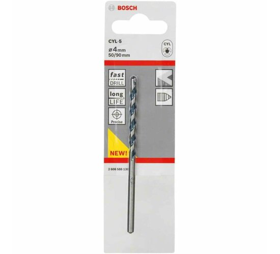 Bosch Professional 1x CYL-5 Betonbohrer (für Beton, Ø 4 x 90 mm, Robust Line, Zubehör Schlagbohrmaschine)