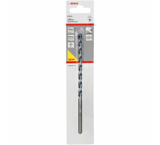 Bosch Professional 1x CYL-5 Betonbohrer (für Beton, Ø 6 x 150 mm, Robust Line, Zubehör Schlagbohrmaschine)