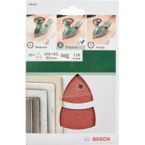 Bosch Schleifblatt 10 Stück,102 x 62/93 mm, Körnung 120 für Multischleifer