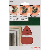 Bosch Schleifblatt 10 Stück,102 x 62/93 mm, Körnung 240 für Multischleifer