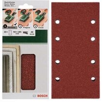 Bosch Schleifblatt Klett 10 Stück, 93 x 185 mm, Körnung 40 für Schwingschleifer