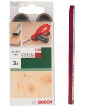 Bosch 3 Schleifbänder für  B+D Powerfile KA 293E 13 x 451 mm, K 120, Holz Metall