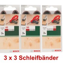 Bosch 3 x 3 Schleifbänder für B+D Powerfile KA 293E 13 x 451 mm, 40,60,120, Holz Metall