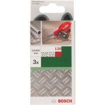 Bosch 3 x 3 Schleifbänder für B+D Powerfile KA 293E 13 x 451 mm, 40,60,120, Metall
